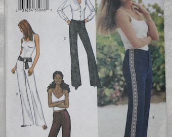 Sz 12, 14, 16 Waist 34, 36 38 Butterick Sewing Pattern 3529 Slim Fitted Flared Pants with Mock Fly