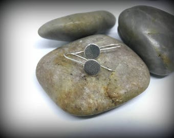 Minimalistic Textured Sterling Silver Earrings