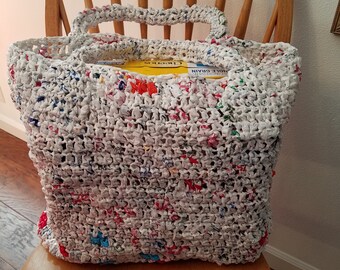 Plarn Tote Bag from Plastic Grocery Bags, Market Bag, Beach Bag