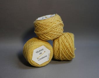 straw Merino, naturally hand dyed wool