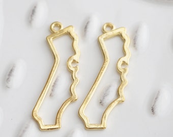 California State, California Charm, Gold Charm, Gold California Charm, California State Charm, USA State Charm, Set of 2, Gold Cali,
