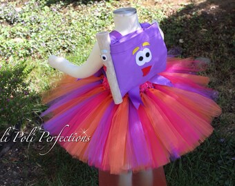 Dora the Explorer Tutu Dress & Backpack, Dora Tutu Dress, Dora and Map Set, Dora Tutu, Dora Tutu Costume