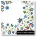 4 Decoupage Napkins, Paper Napkins, BLUMENBORTE RAND, 33cm 13 Inch. Embroidered Folk Flowers in Border against White.