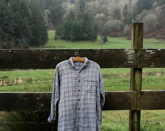 Soft grey and blue flannel (sz: L)
