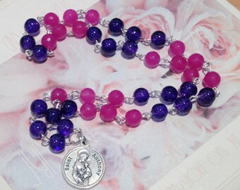 Saint Anthony Rosary Chaplet, Prayer Beads, Christian Rosary Chaplet, Saint Anthony of Padua, Saints Chaplets, Gift for Her