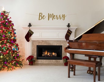 Be Merry Banner, Christmas Banner, Be Merry Bunting, Be Merry Garland, Holiday Decor, Christmas Decor, Merry Christmas Banner,