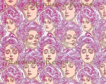 DIGITAL DOWNLOAD Printable ArT Antique Gibson Girls Wallpaper – INSTANT Background Print - Scrapbooking Junk Journal Paper Altered Art DD216