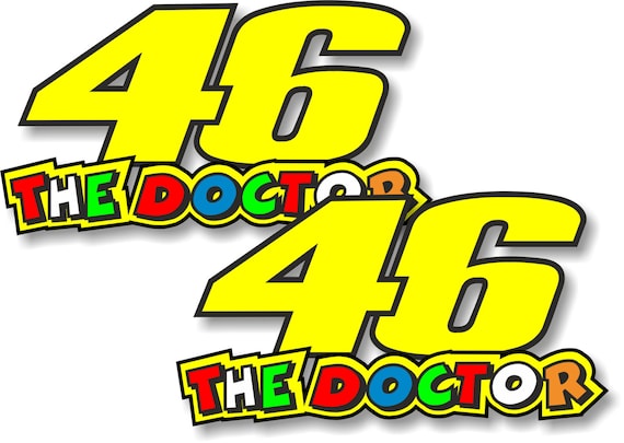 Valentino Rossi The Doctor 46 logo decal sticker Pair 10cm