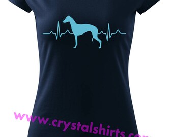 Whippet heartbeat T-shirt, Whippet T-shirt, Whippet Gift, Whippet Tee, Graphic Tee, Whippet silhouette, Custom T-shirt, Whippet Love