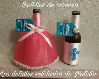 Botellas de cerveza para bodas, bautizos, comuniones y eventos.