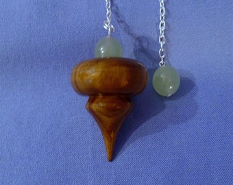 Handmade Wooden Dowsing Pendulum with Aventurine *Saturn* Use for: Healing, Allergy Testing, Chakra Balancing, Map Dowsing, etc.