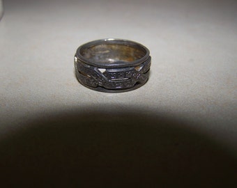 Sterling Silver Marcasite Band Ring Size 6