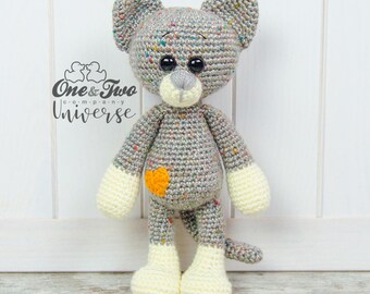 Kissie the Kitty amigurumi (Grey version) - Finished Item
