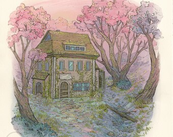Watermill - Original Painting by Nicole Gustafsson