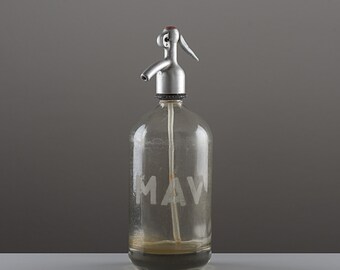 Vintage Seltzer bottle with Graphics