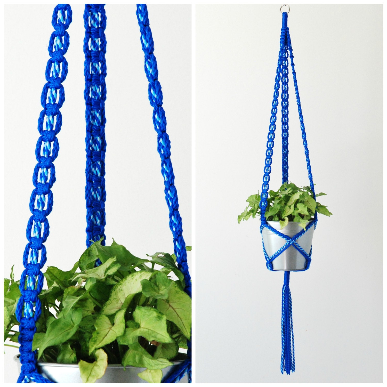 Blue Plant Hanger // Hanging Planter // Hanging Plant Holder