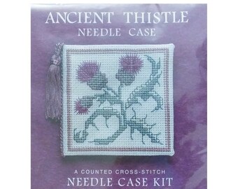 ON SALE Ancient Thistle Needle Case Counted Cross Stitch Kit Heritage Collection Made in Scotland