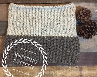 The MOAB cowl pattern/ Knit pattern/ Basic knitting pattern/ Basic knit cowl/ Beginner knitting pattern/ Cowl pattern