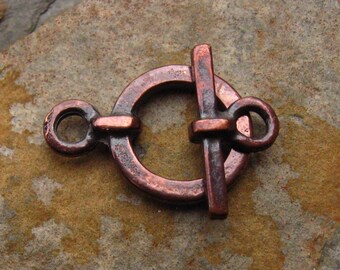 Greek Simple Bronze Toggle Clasp 18mm - 4 sets