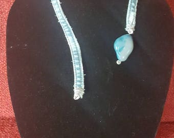 Denim/Stone/Necklace/Choker/Blue/Agate/Jewelry