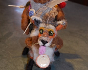 Tomten and gray fox/animals and artifacts