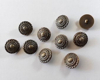 15x Antique Bronze Shank Vintage Hole Buttons 25x25mm