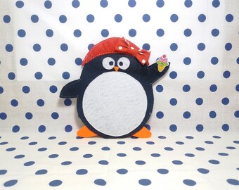 Penguin with ice cream, Felt penguin coasters,Felt coasters, Holiday coastersRecycled felt, Christmas coasters, Winter coasters,