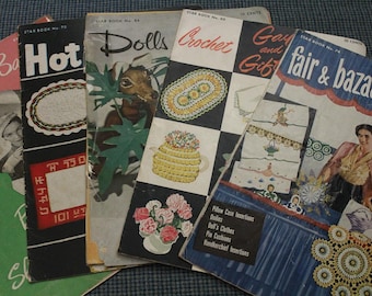 5 - Star Books ~ Crochet Patterns ~ American Thread Company- New York ~ Vintage Collectible from 1950's & 1951~ American Textile History