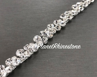 Silver Thin Bridal Rhinestone Trim #0136