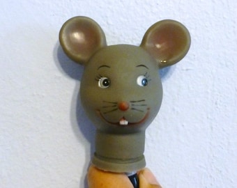 Doll Craftin 4 inch Mouse Head Vintage Doll Craft Supply Gray Mouse