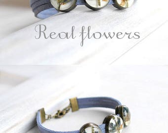 Blue bead bracelet lavender bracelet for bridesmaid gift-for-women Blue bracelet for girlfriend Elegant bracelet Delicate bracelet Terrarium
