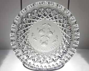 Vintage Waterford Crystal Dish/Plate - Twelve Days of Christmas - 1986 Three French Hens - Original Box