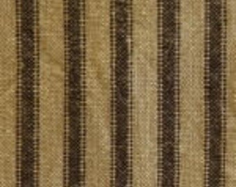Vintage Ticking | Homespun | Primitive Fabric | Country Fabric | Black & Tan