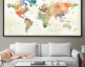 world map wall art etsy