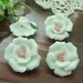 4pcs Big Rose Ceramic 26mm, White / Pink Centre(26-4)
