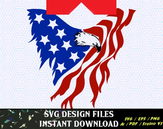 Download American Eagle Flag SVG Vinyl Cutting Decal for Mugs T