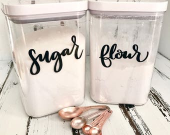 Custom Pantry Labels, 1"-5" Vinyl stickers various colors, organization, handwritten labels