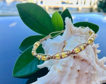 Sunshine Swarovski Crystal 14kt Gold-Filled Hand Sculpted Bracelet