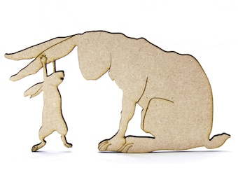 Guess How Much I Love You Wooden/MDF Shape. Nutbrown Hare. Natural Colour Embellishment