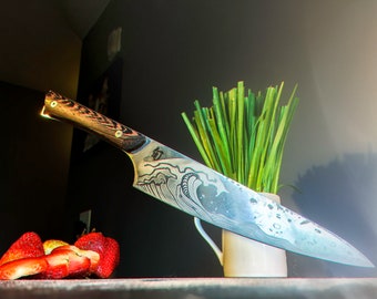 Custom Etched Shun Kanso Chef's Knife