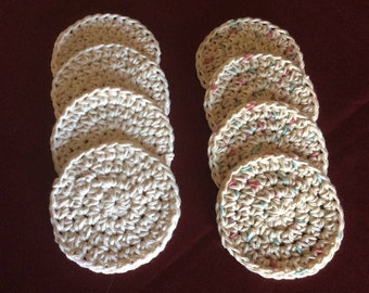 Crocheted Facial Scrubbies, Set of 4 Facial Scrubbies, 3.5" diameter