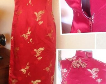 1950s Ethnic cheongsam dress 3/4 5/6