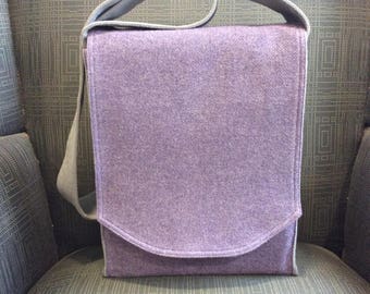 Purple Wool Messenger Bag
