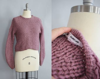 Helmut Lang Chunky Knit Pullover | Modern | Lavender Wool Sweater
