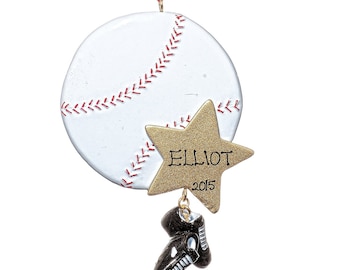 Personalized Ornament-Baseball Star-Free Gift Bag Included