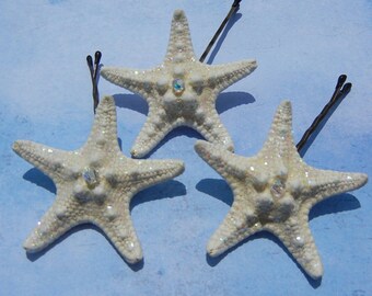 Crystal Stars - Starfish Bobby Pins