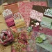 English Garden. Crazy Quilting, Inspiration Kit And Embellishment Kit. Salmons, golds, brown and sage green. No 325_A