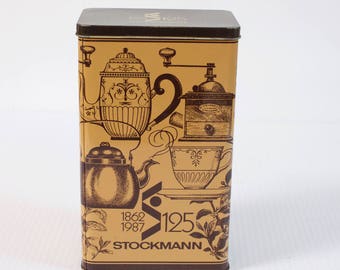 Vintage Tin Box - Finnish Stockmann 125 Anniversary Coffee Tin Box