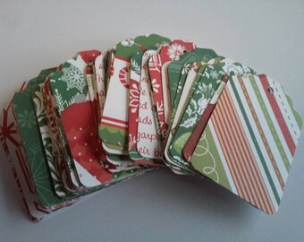 Christmas gift tags, Holiday gift tags, Variety gift tags, Bulk gift tags, Set of 35 or 100