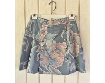 Tropical Short Skirt with Sailor Button Front Size Small